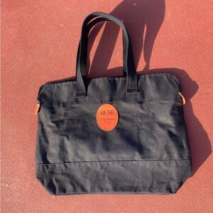 Dior DUNE Black Canvas Large Tote Bag Leather Trim